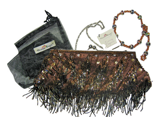 Mad bags bronze beaded evening - bronze,